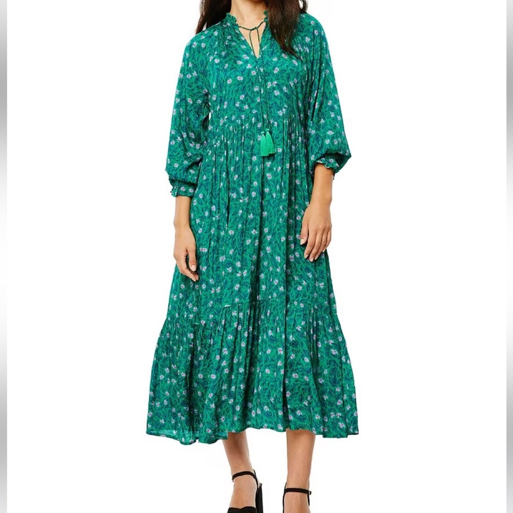 Roller Rabbit Long Sleeve Midi Dress in Emerald - Medium